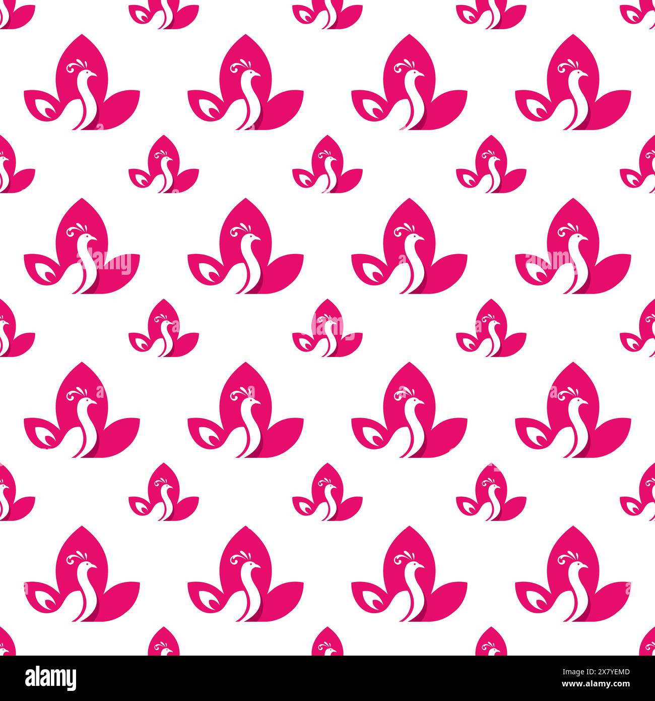 Lotus Peacock Pattern, Peacock simple background, suitable for fabric Stock Vector