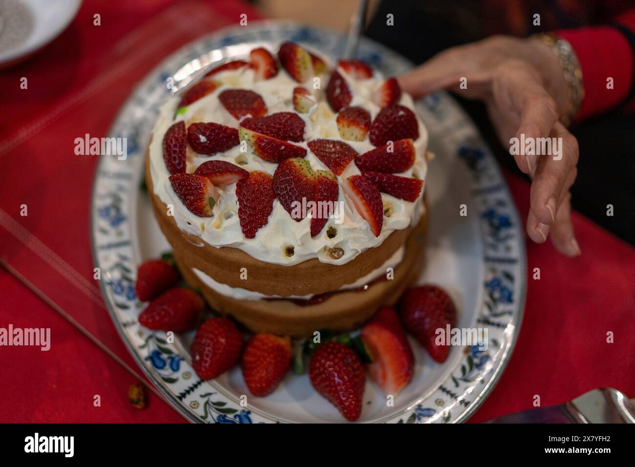 Birthday cake with candles on it Stock Photo