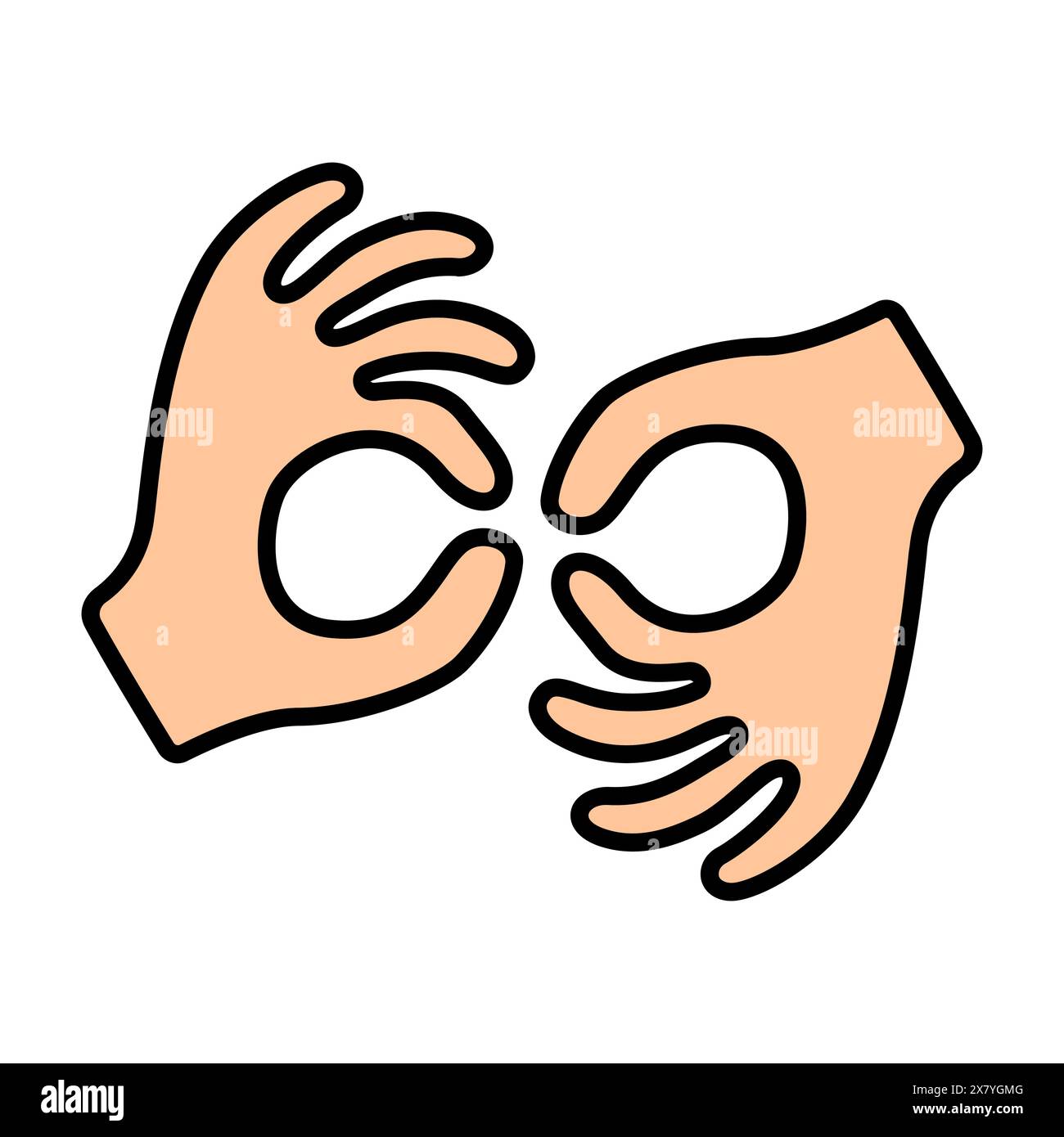 Sign language line icon. Deaf, dumb, deafmute, speech, gesture