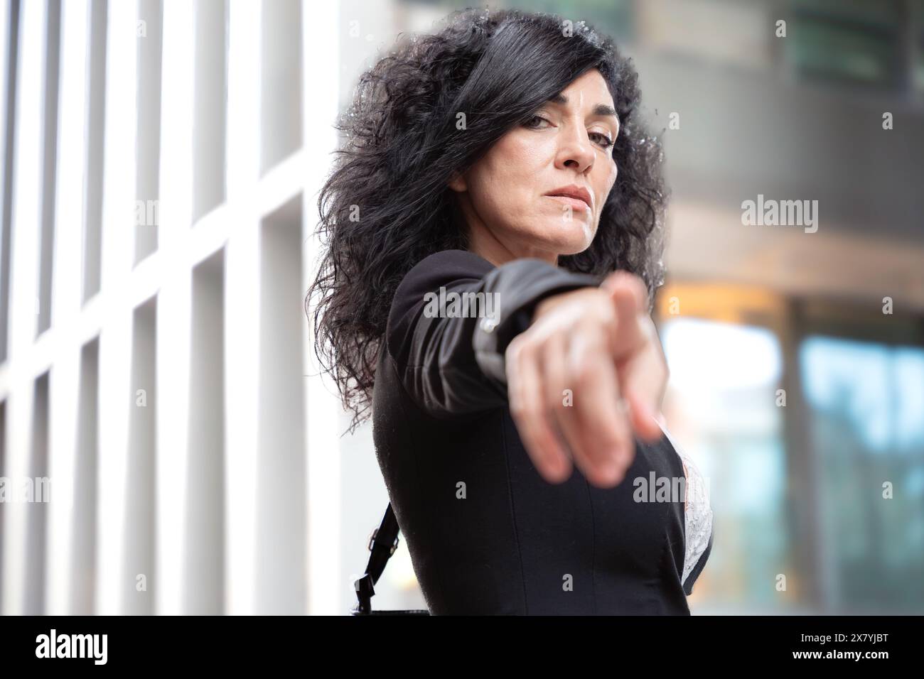 Angry woman pointing finger hi-res stock photography and images - Alamy