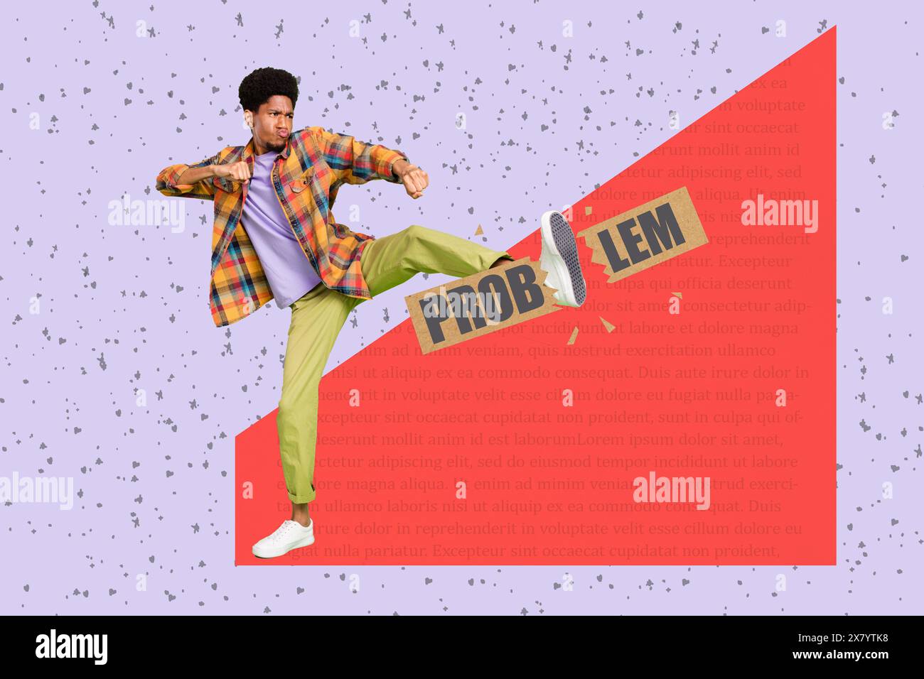 Kick Problem Trend artwork composite sketch image 3D photo collage of young man ...