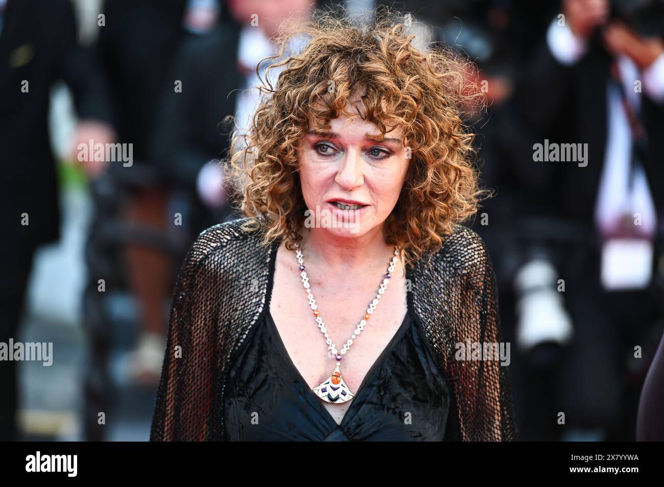 Cannes, France. 21st May, 2024. Valeria Golino is attending the ''Marcello Mio'' Red Carpet at the 77th annual Cannes Film Festival at Palais des Festivals in Cannes, France, on May 21, 2024. (Photo by Stefanos Kyriazis/NurPhoto) Credit: NurPhoto SRL/Alamy Live News Stock Photo