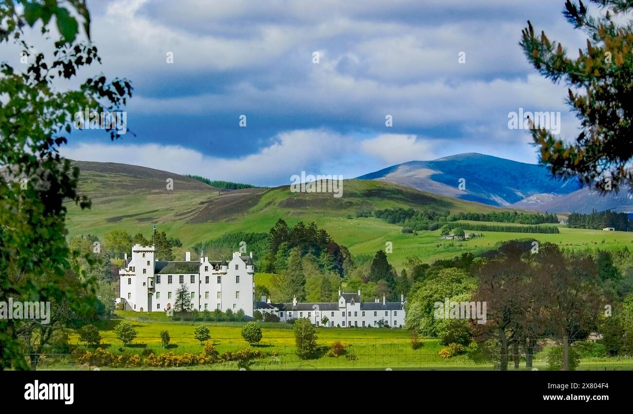 Scots Baronial Blair Atholl castle in Perthshire, Scotland. Stock Photo