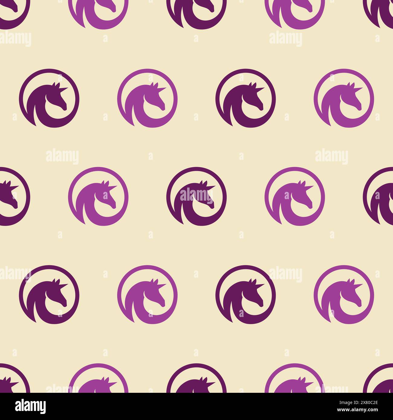Horse Head Seamless Pattern. Animal Background Vector Stock Vector