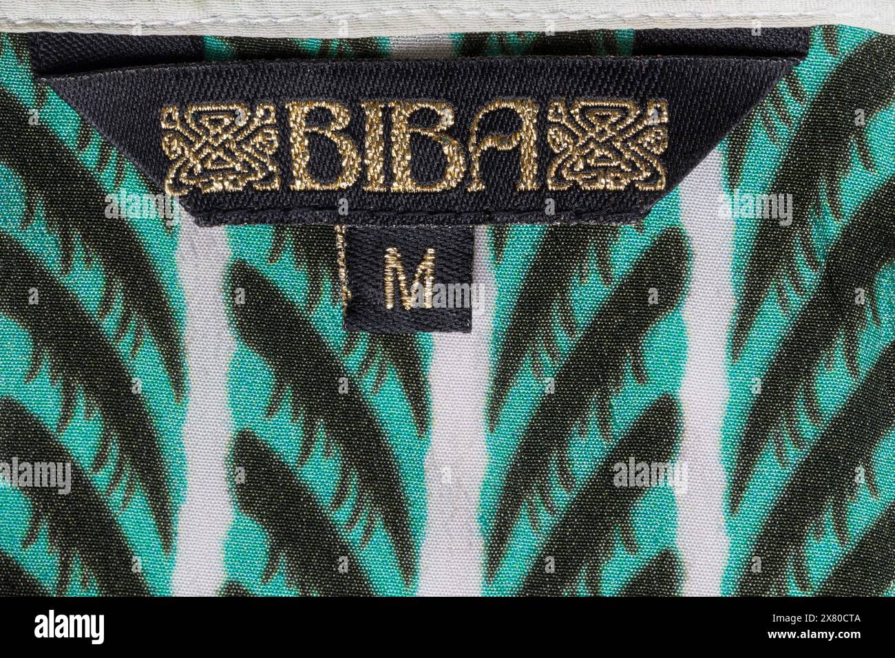 Biba label in woman's top clothing garment M medium size Stock Photo