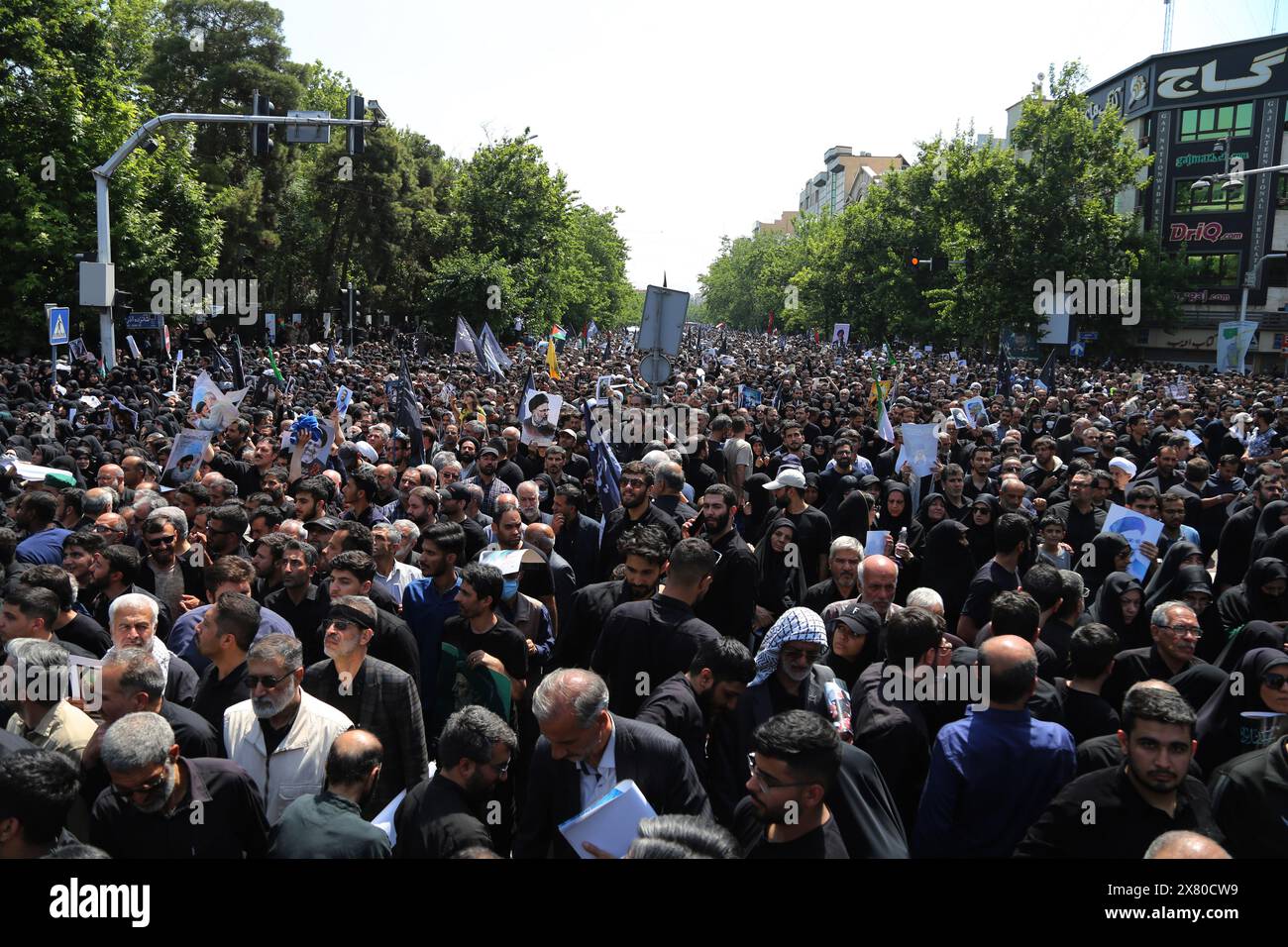 Tehran, Iran. Tehran, Iran. 22nd May, 2024. Iranians attend a funeral ceremony for the late President Ebrahim Raisi and his companions who were killed during a helicopter crash on Sunday in a mountainous region of the country's northwest, in Tehran. Credit: ZUMA Press, Inc./Alamy Live News Stock Photo
