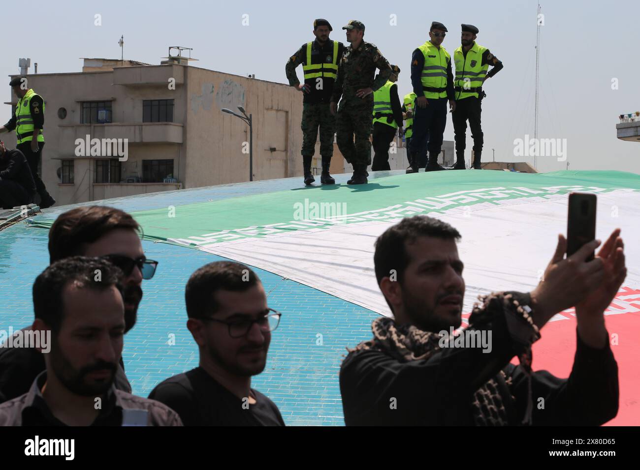 Tehran, Iran. May 22, 2024, Tehran, Iran: Iranian Special Force Police officers monitor the area during a funeral ceremony for the late President Ebrahim Raisi and his companions, who were killed during a helicopter crash in a mountainous region of the country's northwest in Tehran. Credit: ZUMA Press, Inc./Alamy Live News Stock Photo