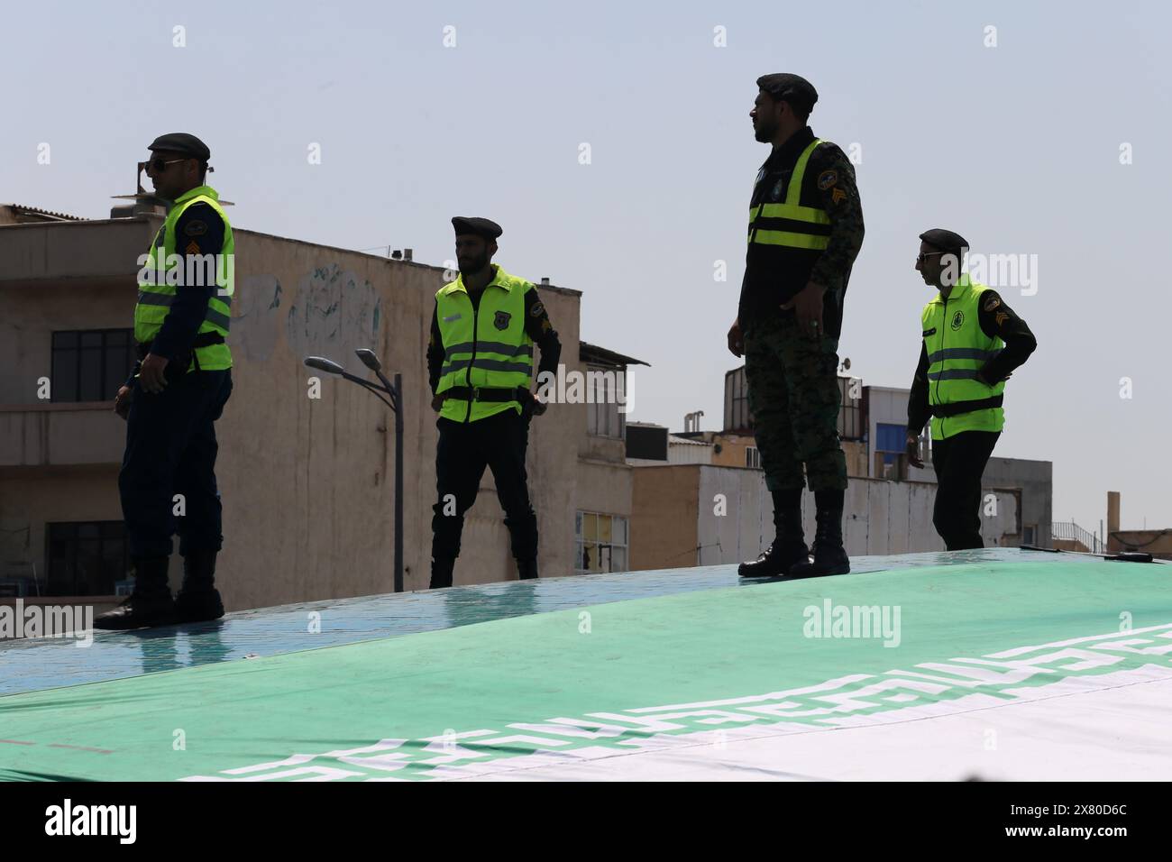 Tehran, Iran. May 22, 2024, Tehran, Iran: Iranian Special Force Police officers monitor the area during a funeral ceremony for the late President Ebrahim Raisi and his companions, who were killed during a helicopter crash in a mountainous region of the country's northwest in Tehran. Credit: ZUMA Press, Inc./Alamy Live News Stock Photo
