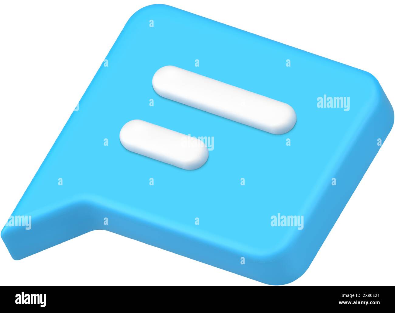 Simple chat box new message received alert 3d isometric icon vector ...