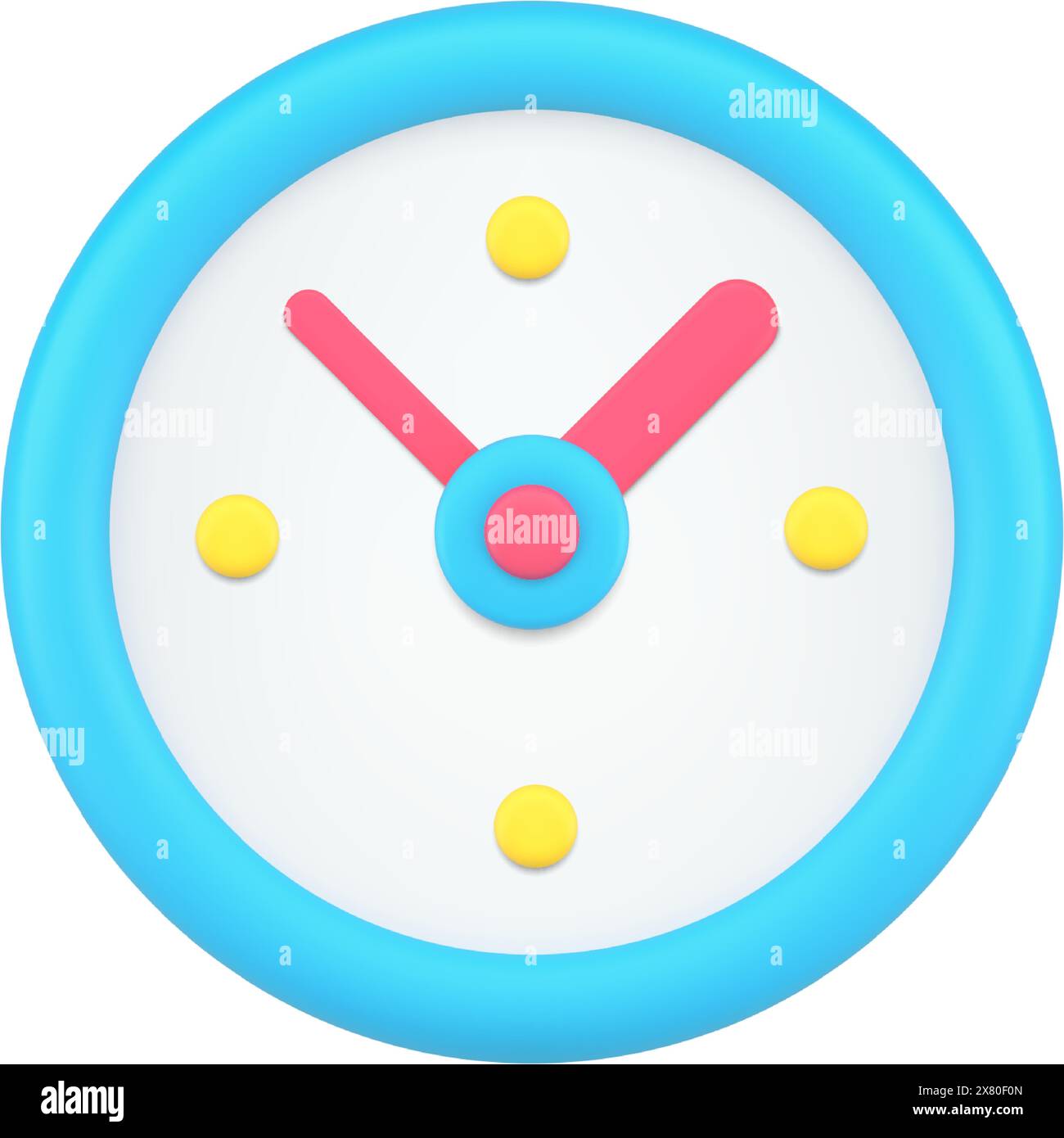 Circled vintage analog watch for wall hanged deadline control blue 3d ...