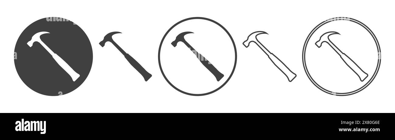hammer icon on white background Stock Vector Image & Art - Alamy