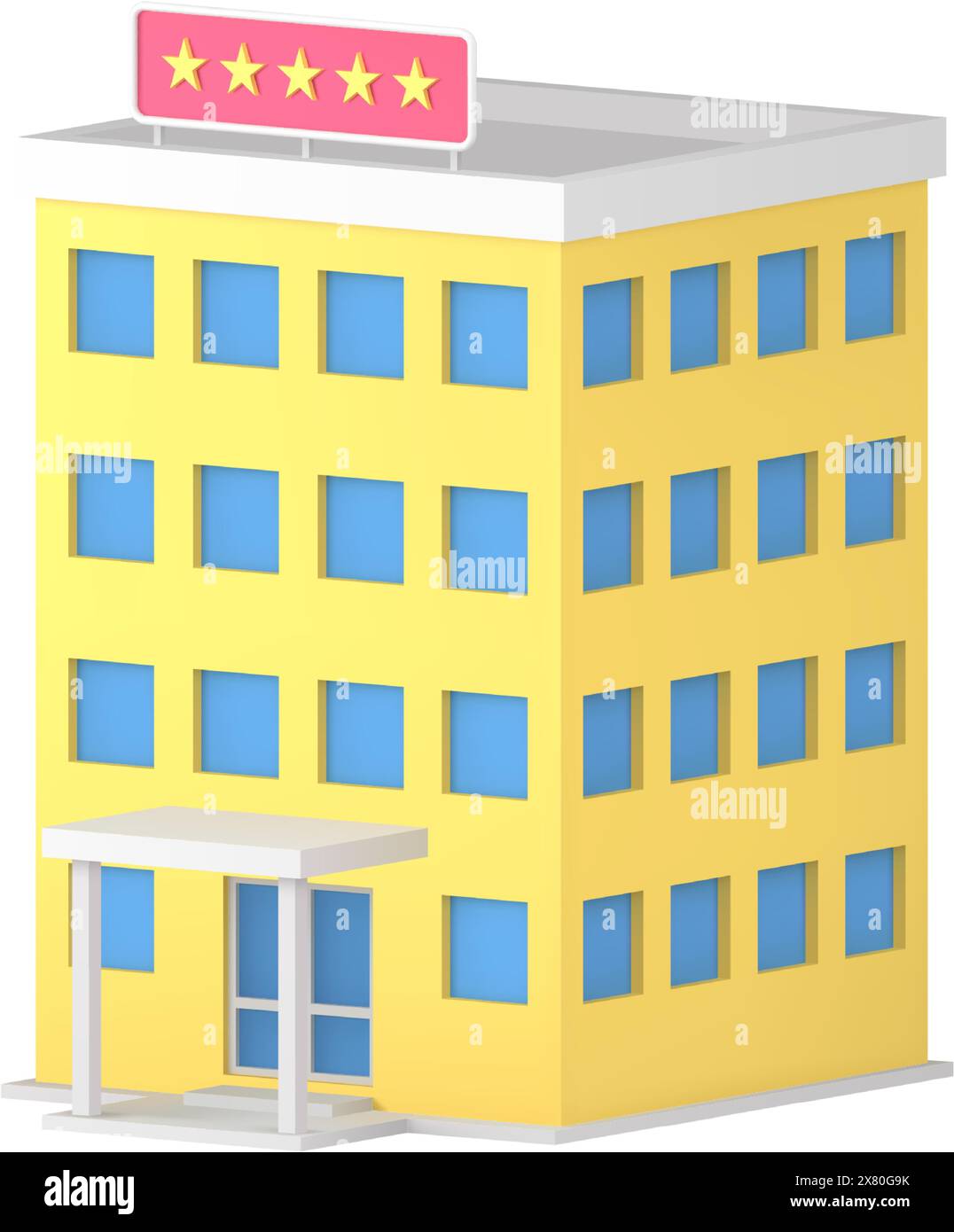 Modern yellow multistory building facade travel hotel service customers ...