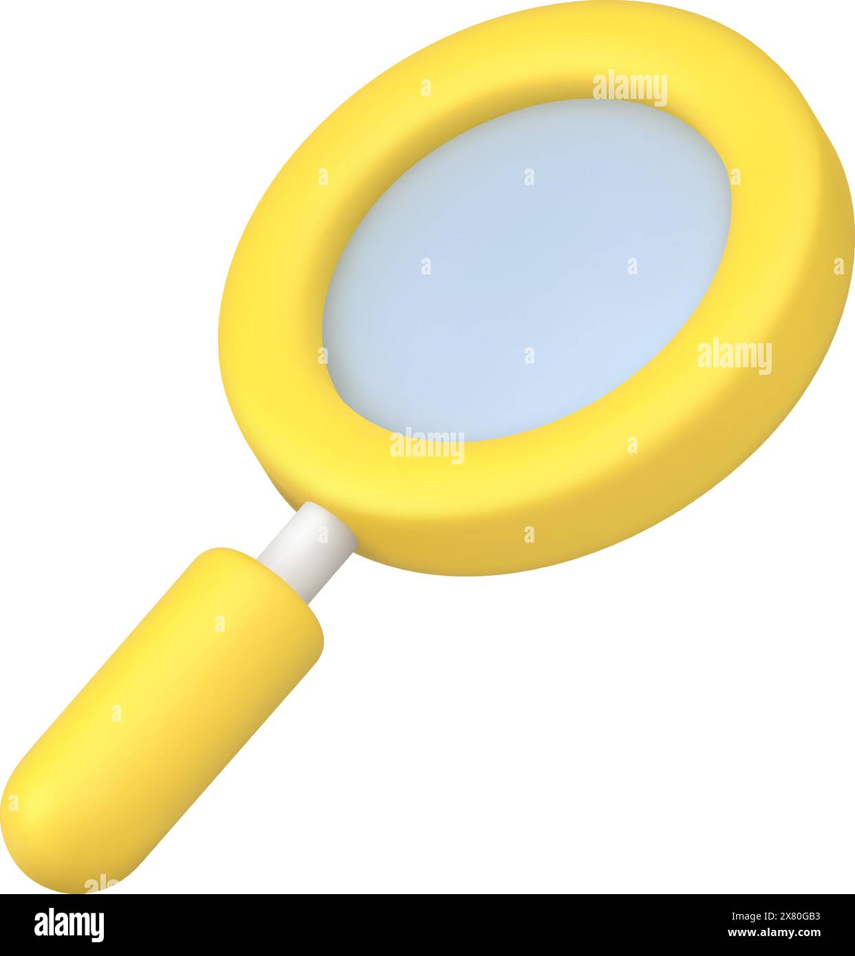 Yellow magnifying glass isometric icon 3d vector illustration ...