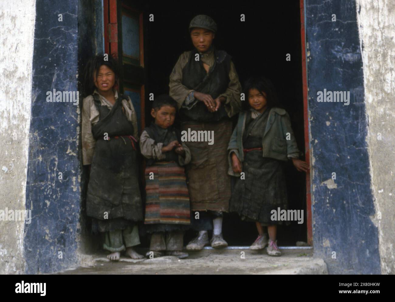 Abject poverty in village on way from Lhasa to Nepal Stock Photo - Alamy