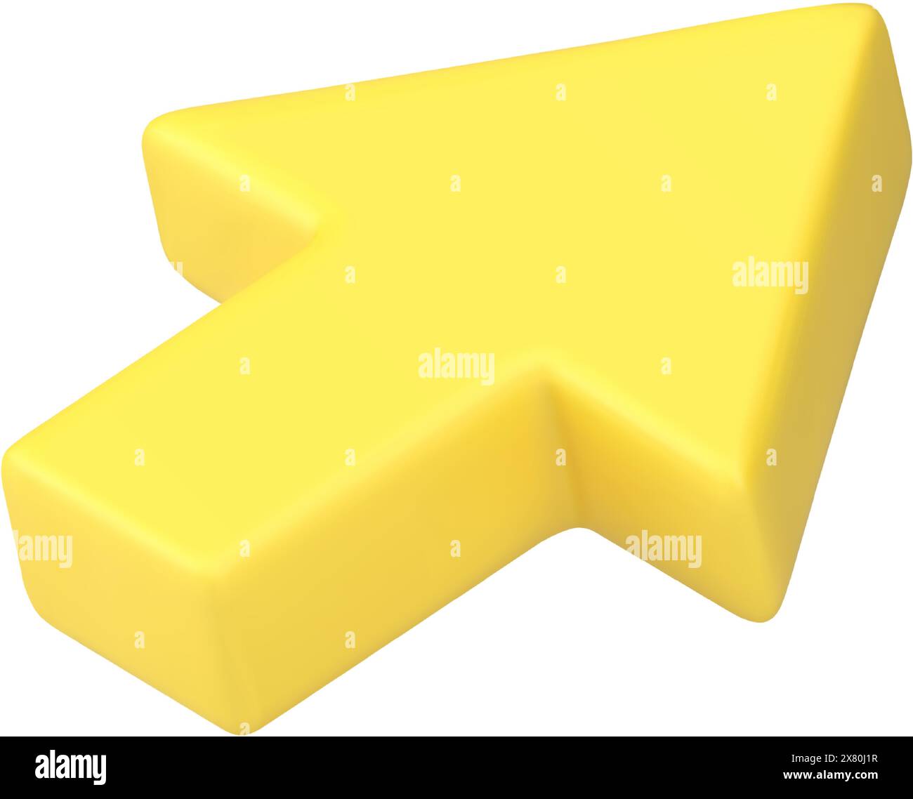 Yellow isometric cursor arrow pointer realistic 3d icon vector ...