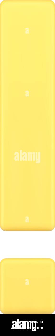 Yellow glossy exclamation mark attention warning caution sign front ...