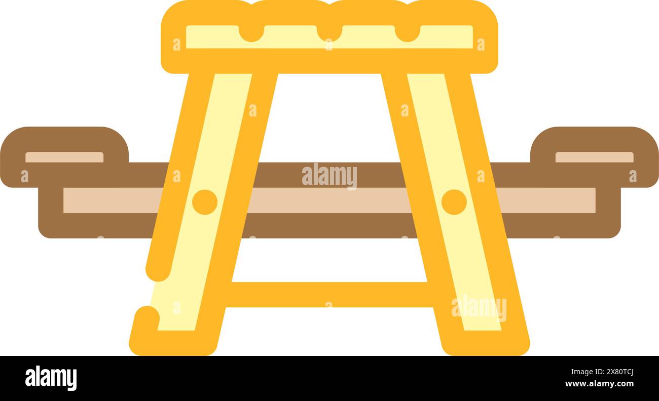 Wooden picnic table with green plants Stock Vector Images - Alamy
