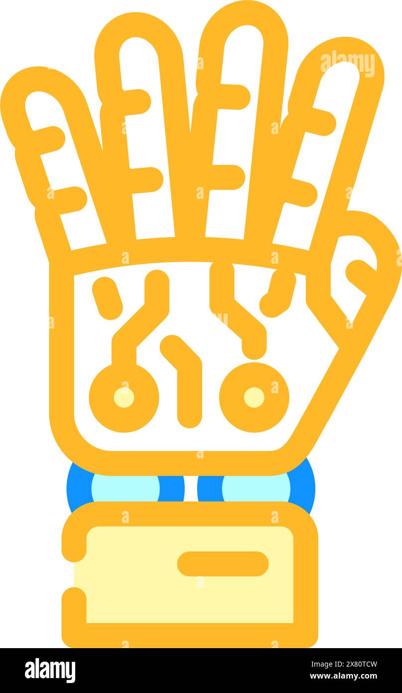palm robot hand gesture color icon vector illustration Stock Vector ...