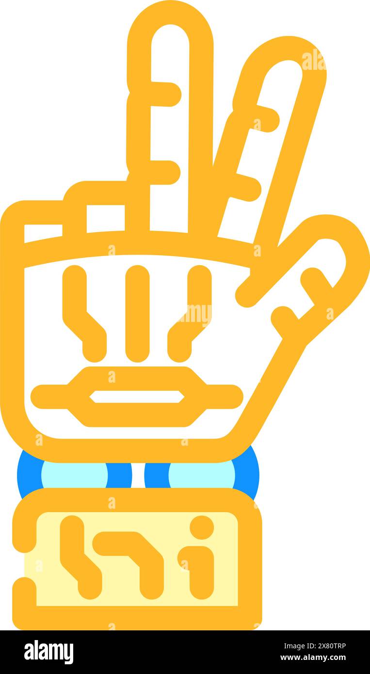 victory robot hand gesture color icon vector illustration Stock Vector ...