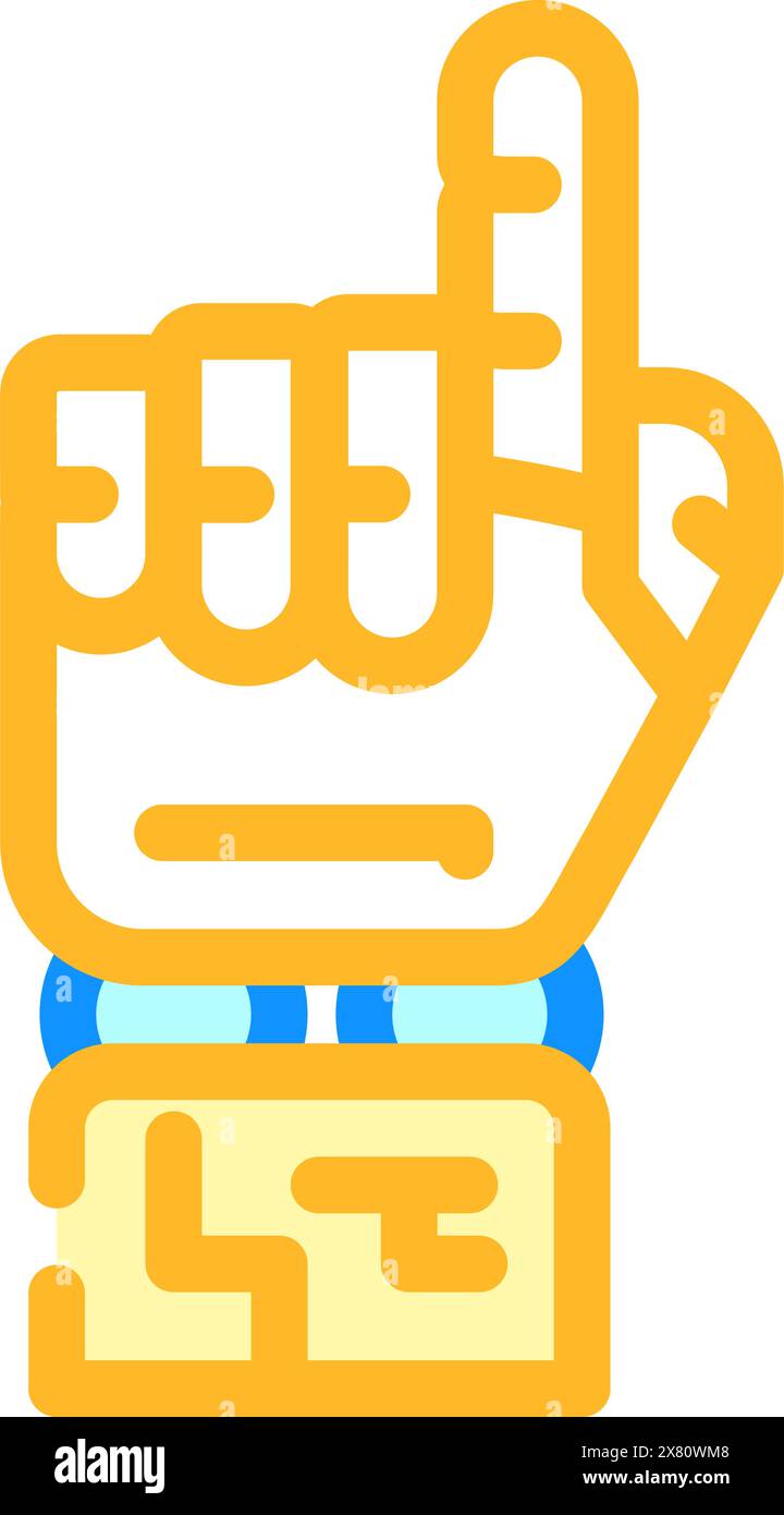 finger robot hand gesture color icon vector illustration Stock Vector ...