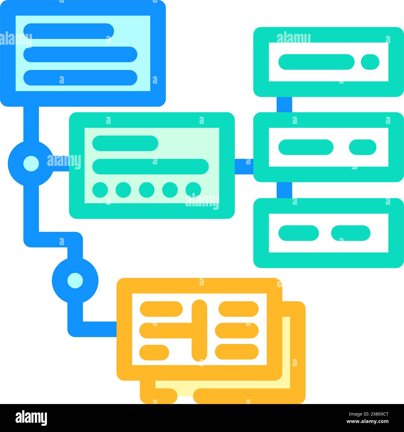 uml diagrams analyst color icon vector illustration Stock Vector