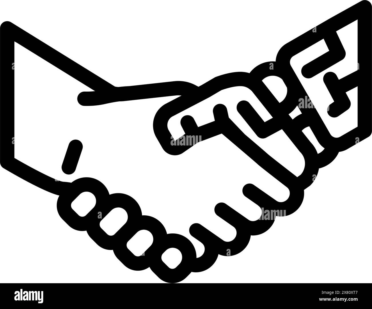 handshake robot hand gesture line icon vector illustration Stock Vector ...