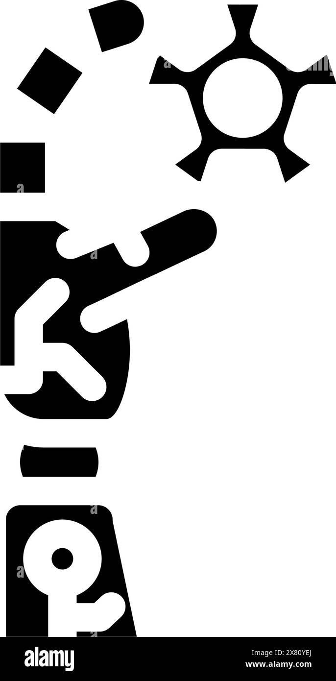 hold robot hand gesture glyph icon vector illustration Stock Vector ...