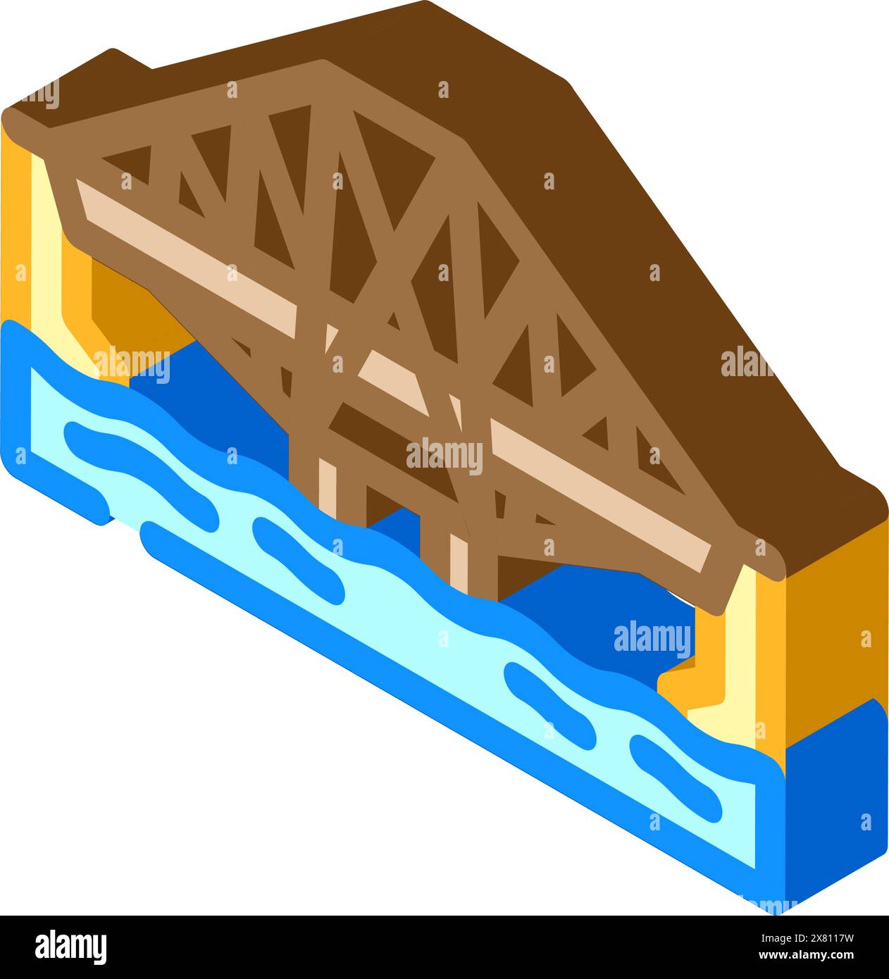 cantilever bridge isometric icon vector illustration Stock Vector Image ...