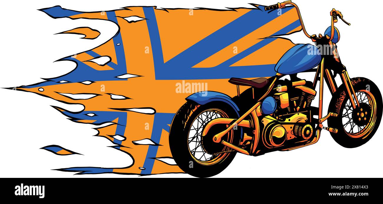 illustration of custom motorcycle chopper vector design Stock Vector ...