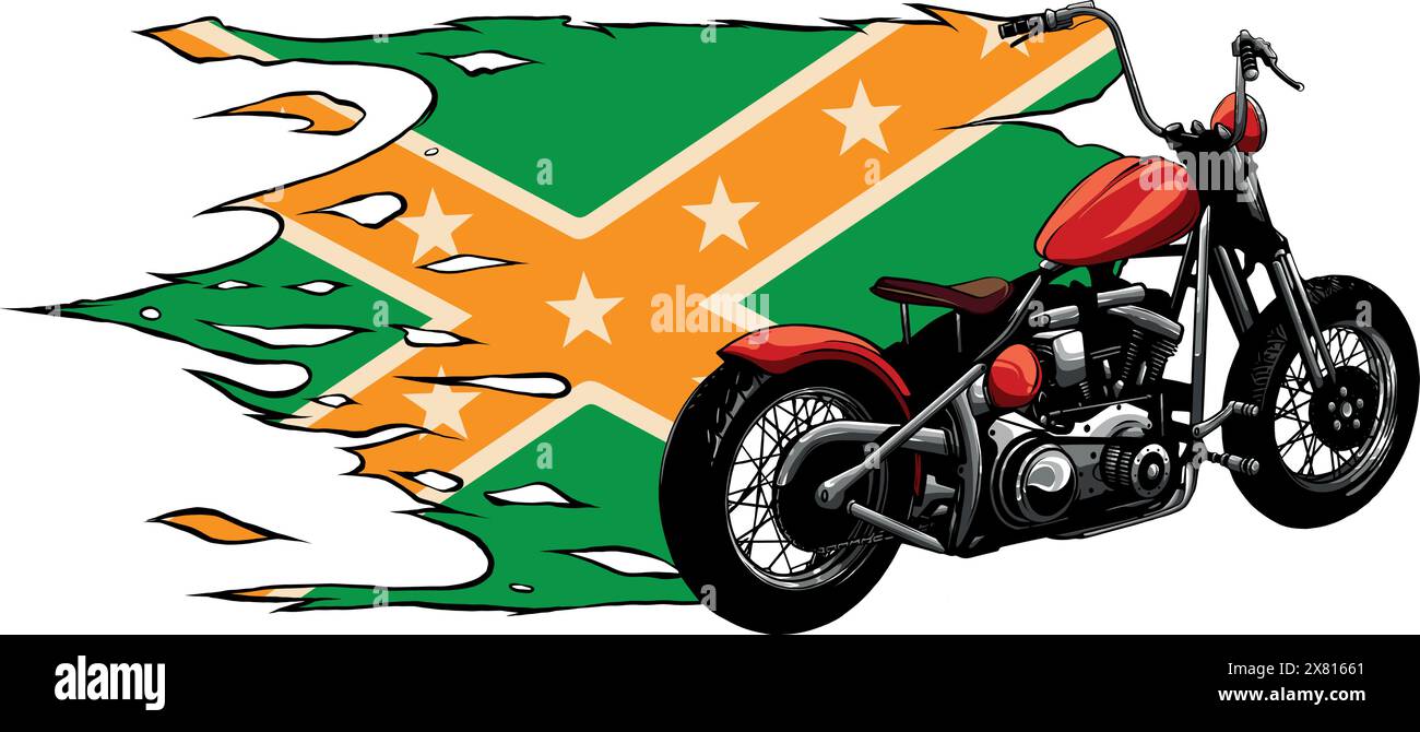 illustration of custom motorcycle chopper vector design Stock Vector ...