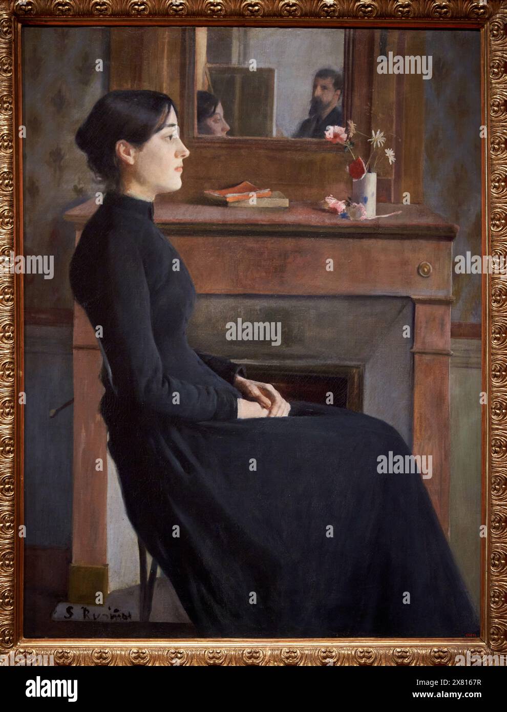 Female Figure, 1894, Santiago Rusiñol (Barcelona, 1861 - Aranjuez, 1931), National Museum of Catalan Art, Museu Nacional d’Art de Catalunya, MNAC, Bar Stock Photo