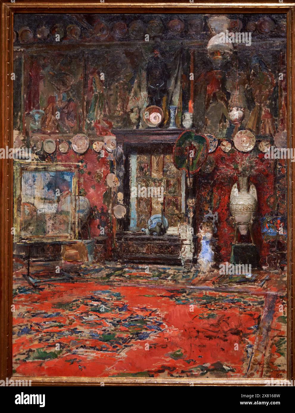 The Studio of Marià Fortuny in Rome, 1874, Ricardo de Madrazo, (Madrid, 1852-1917), National Museum of Catalan Art, Museu Nacional d’Art de Catalunya, Stock Photo