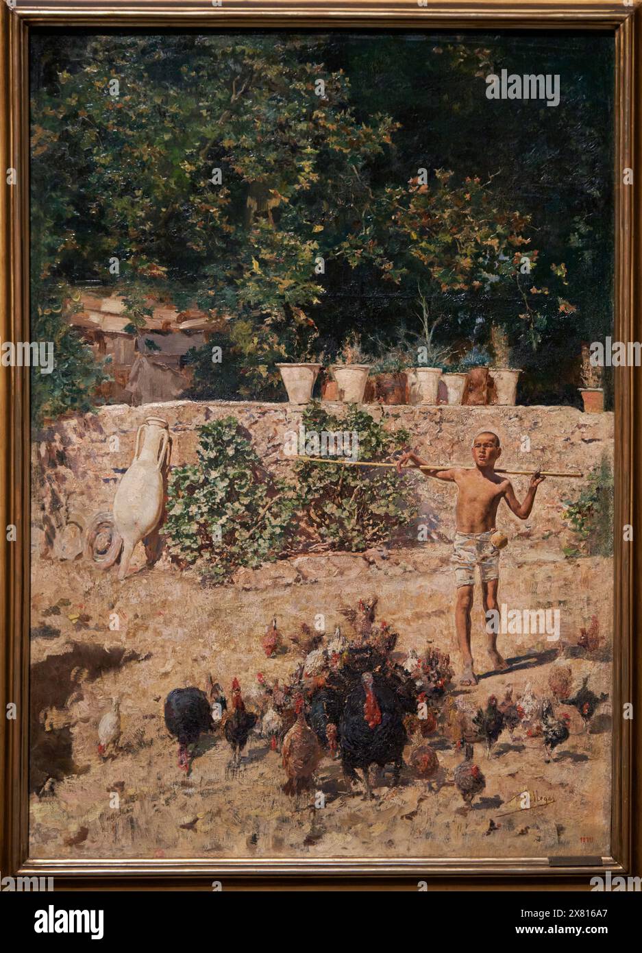 Herding Turkeys, 1870, José Villegas, (Sevilla, 1844 - Madrid, 1921), National Museum of Catalan Art, Museu Nacional d’Art de Catalunya, MNAC, Barcelo Stock Photo
