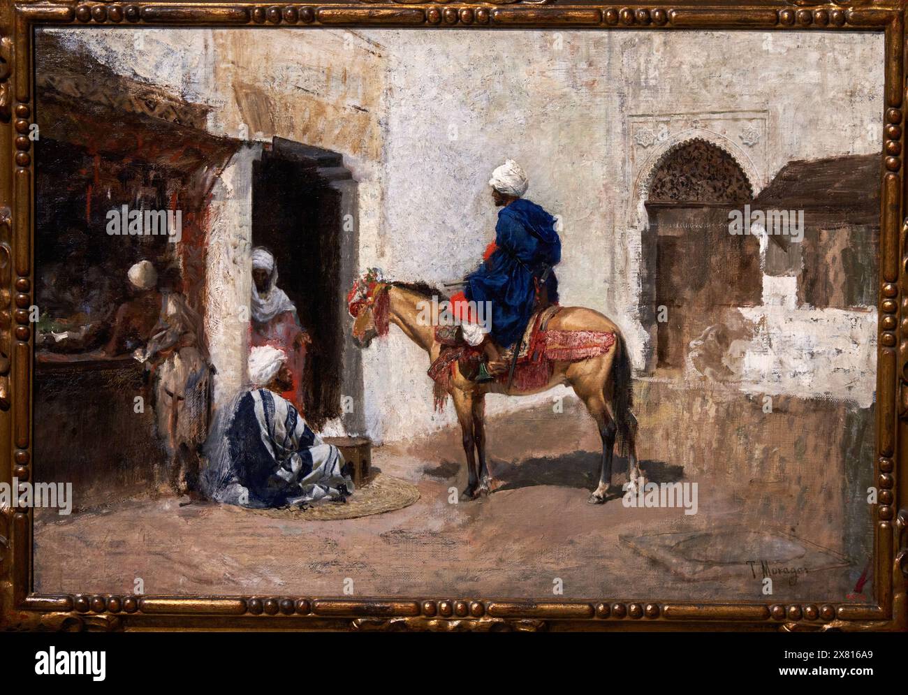 Sketch for 'Arab Café’, 1891, Tomas Moragas, (Girona, 1837 - Barcelona, 1906), National Museum of Catalan Art, Museu Nacional d’Art de Catalunya, MNAC Stock Photo
