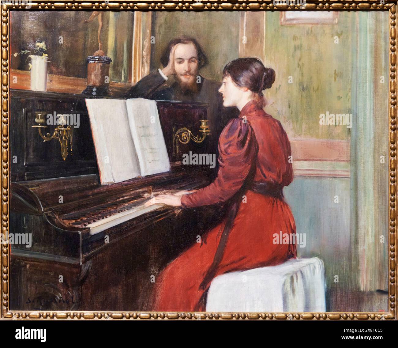 A Romance, 1894, Santiago Rusiñol, (Barcelona, 1861 - Aranjuez, 1931), National Museum of Catalan Art, Museu Nacional d’Art de Catalunya, MNAC, Barcel Stock Photo