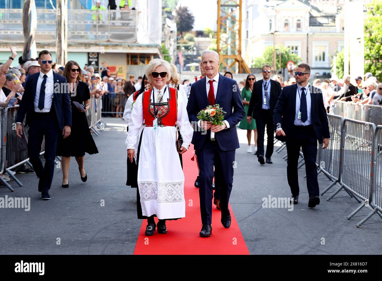 Bergen 20240522.Norwegian Prime Minister Jonas Gahr Støre together with ...