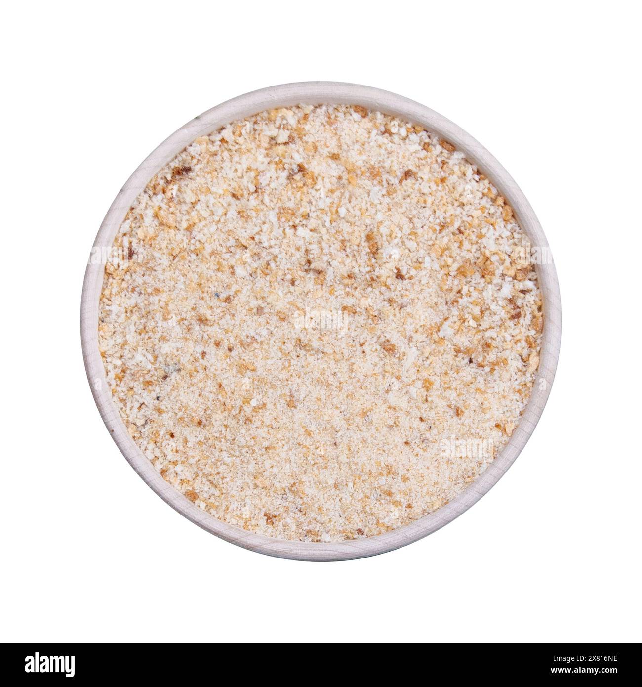 breadcrumbs in a bowl, isolated on white Stock Photo