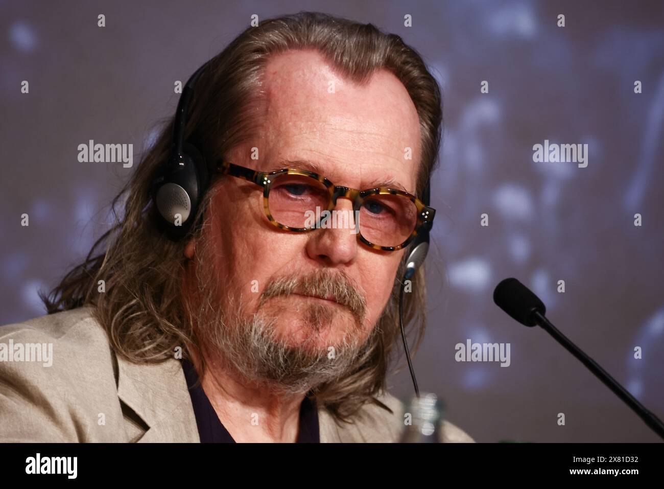Cannes, France. 22nd May, 2024. Gary Oldman attends the ' Parthenope ' press conference at the 77th annual Cannes Film Festival at Palais des Festivals on May 22, 2024 in Cannes, France. (Credit Image: © Beata Zawrzel/ZUMA Press Wire) EDITORIAL USAGE ONLY! Not for Commercial USAGE! Stock Photo