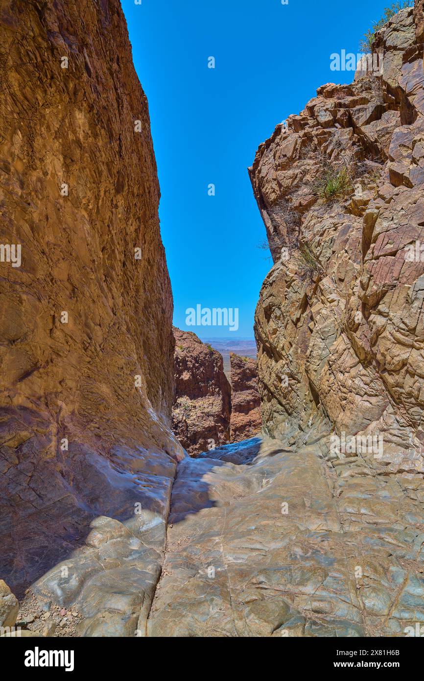 Water carved pouroff of The Window at Big Bend National Park Texas ...