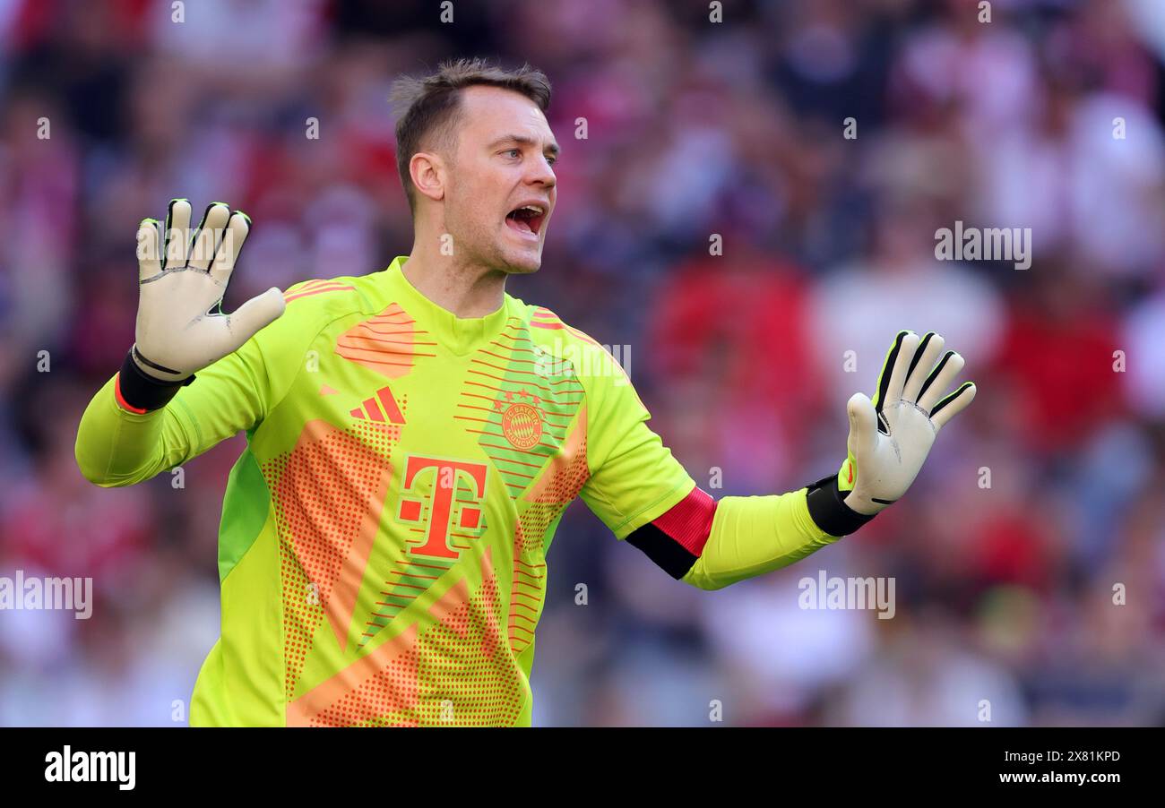 Manuel Neuer of FC Bayern Muenchen  FC Bayern München vs VFL Wolfsburg Fussball 1. Bundesliga Saison 2023/24 33. Spieltag   Allianz Arena München  12.05.2024 © diebilderwelt / Alamy Stock Stock Photo