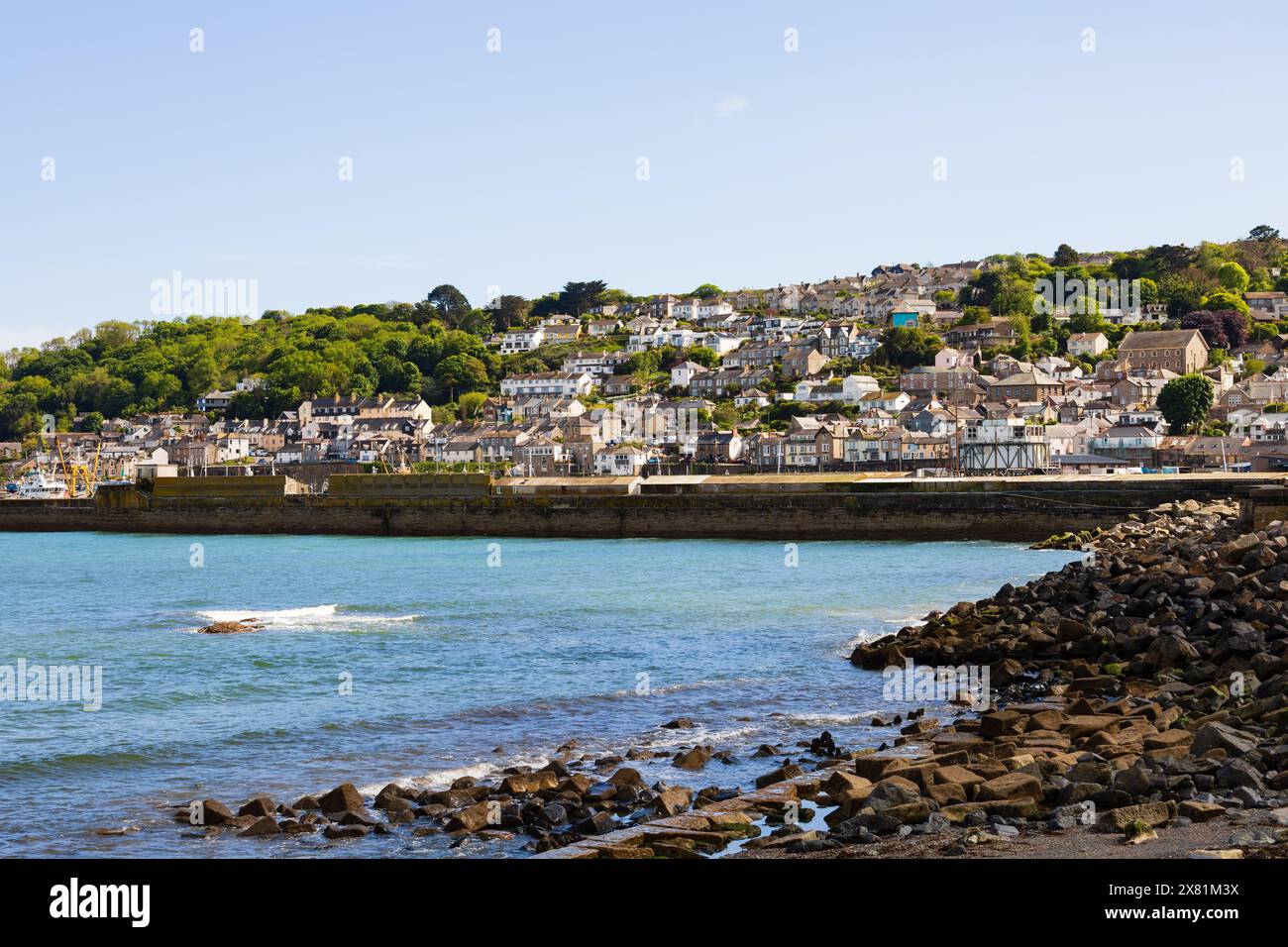Newlyn harbour from Penzance. Cornwall, West Country, England Stock Photo