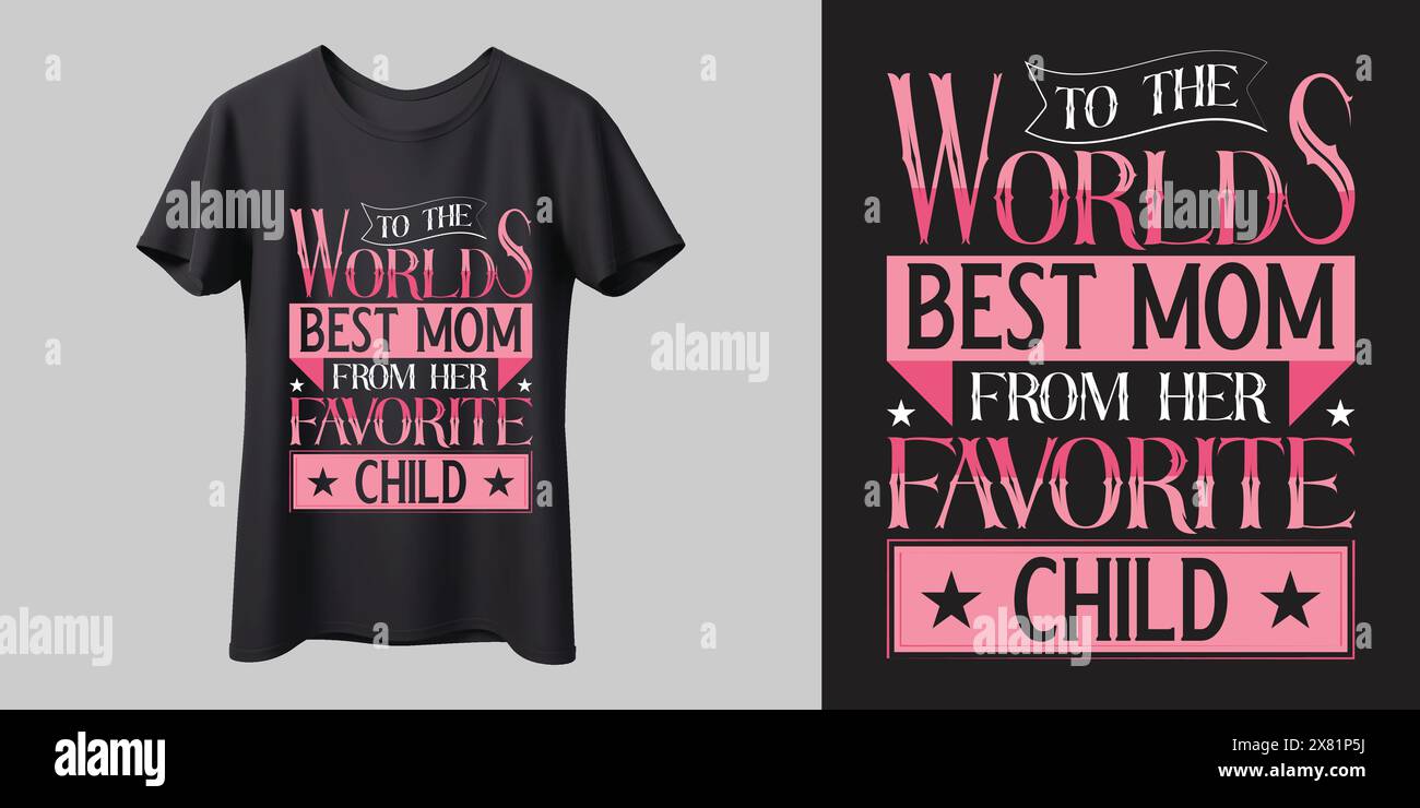 Worlds Best Mom Modern Mother's Day T-shirt design Stock Vector