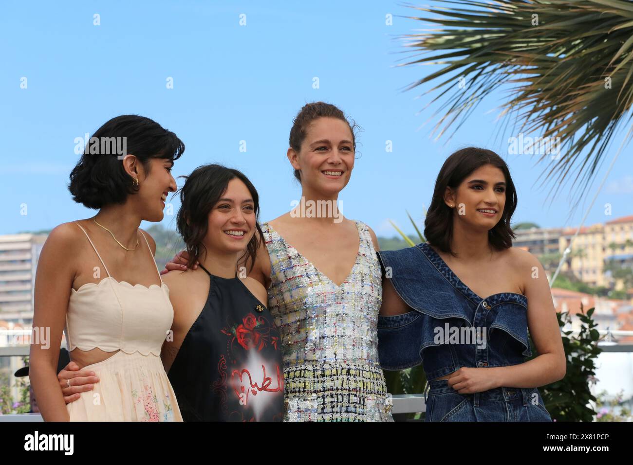 Cannes, France. 22nd May, 2024. Rakhee Thakrar, Pascale Kann, Ariane Labed and Mia Tharia at the September Says film photo call at the 77th Cannes Film Festival. Credit: Doreen Kennedy/Alamy Live News. Stock Photo