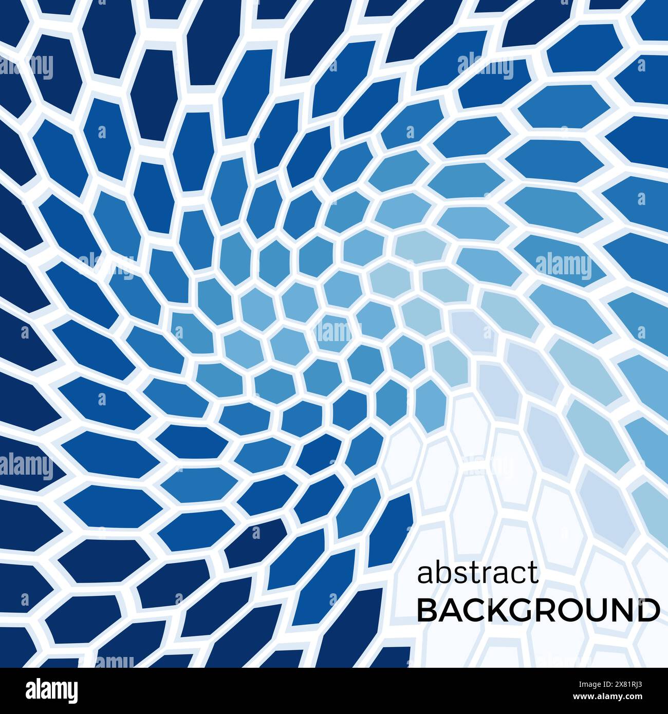 Abstract background with blue hexagons elements.  Vector illustration. Stock Vector