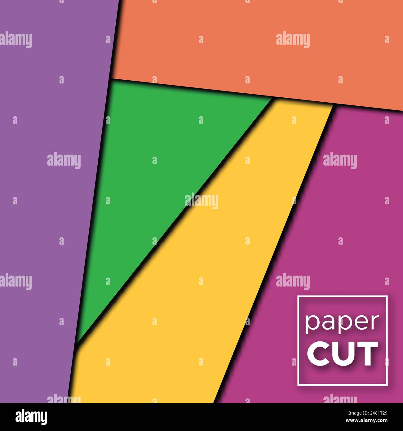 Abstract  Background with Paper Cut shapes. Vector illustration. Stock Vector