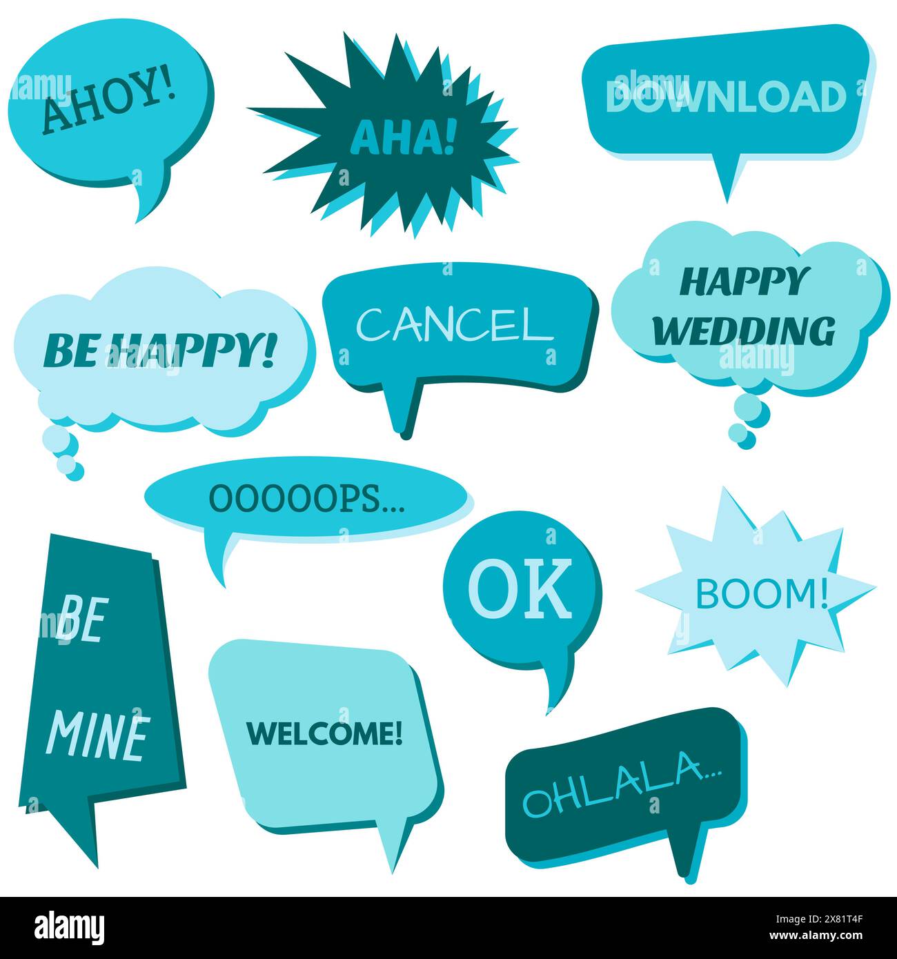 Various shape of card, writing welcome tropical with design