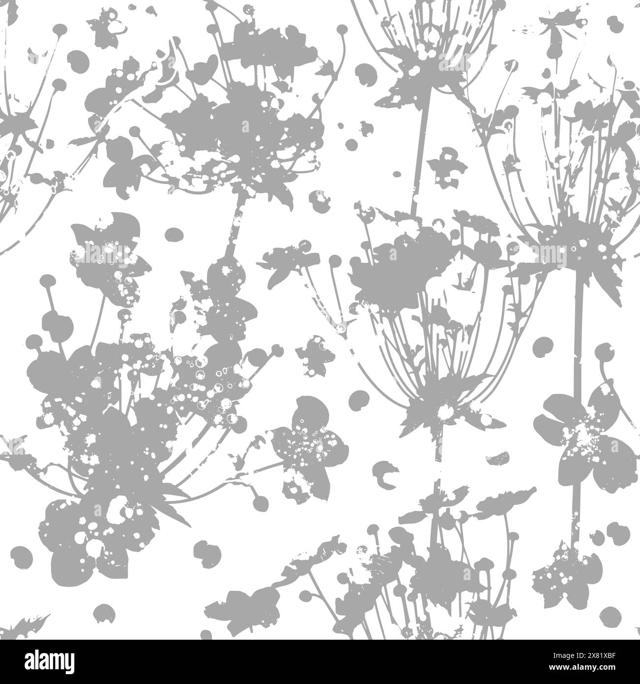 Seamless gray pattern of field grass. Hand drawing. Not AI. Vector ...