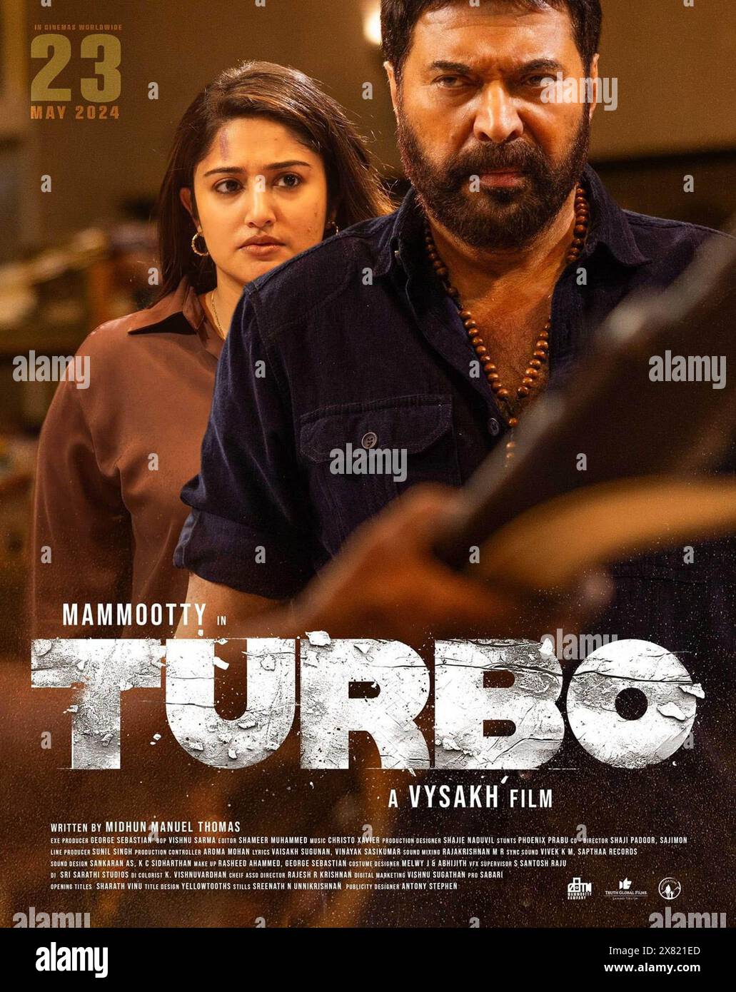 TURBO 2024 de Vysakh Mammootty. COLLECTION CHRISTOPHEL © Mammootty Kampany affiche indienne Stock Photo