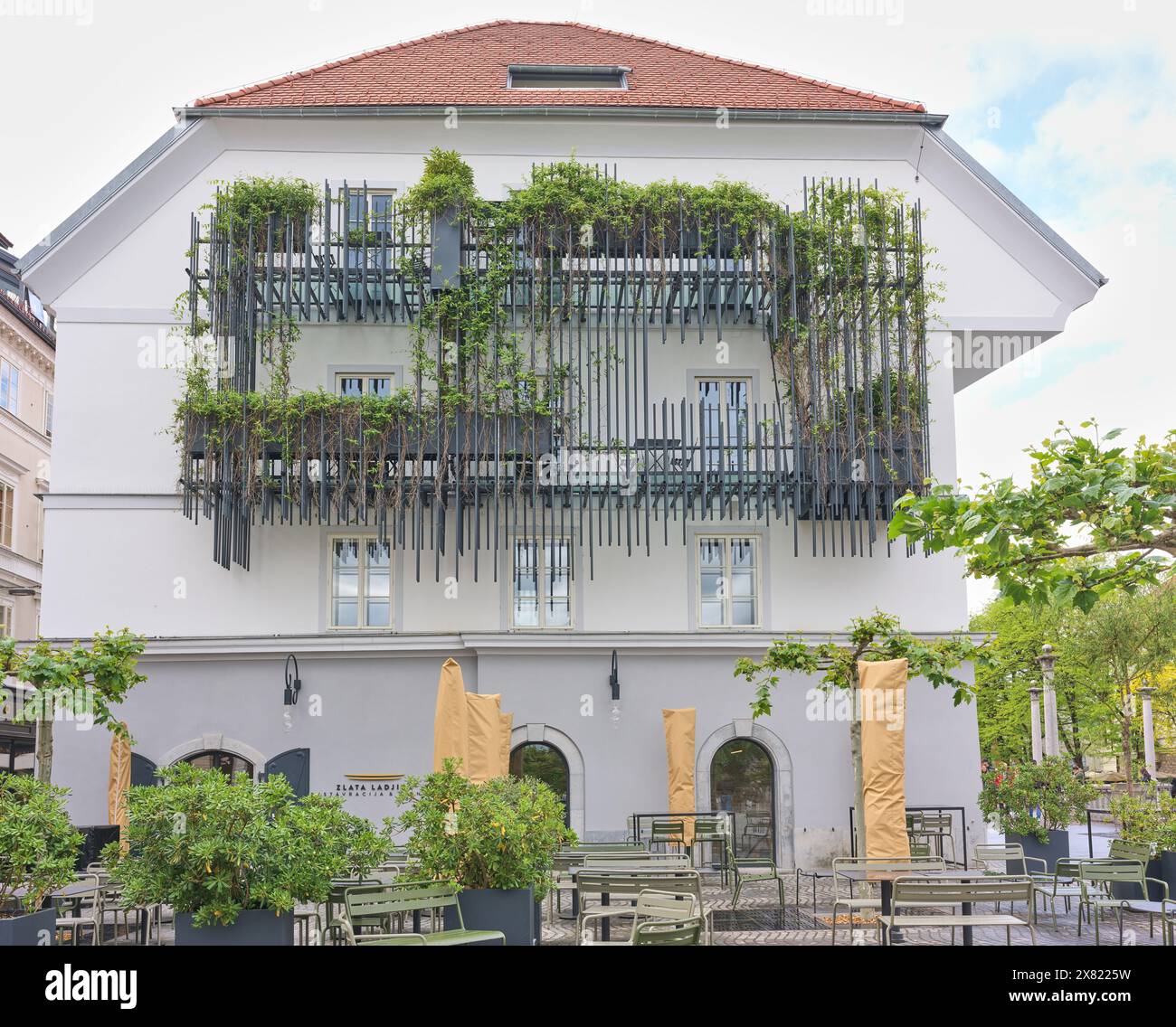 Zlata Ladjica hotel and restaurant, Ljubljana, Slovenia. Stock Photo