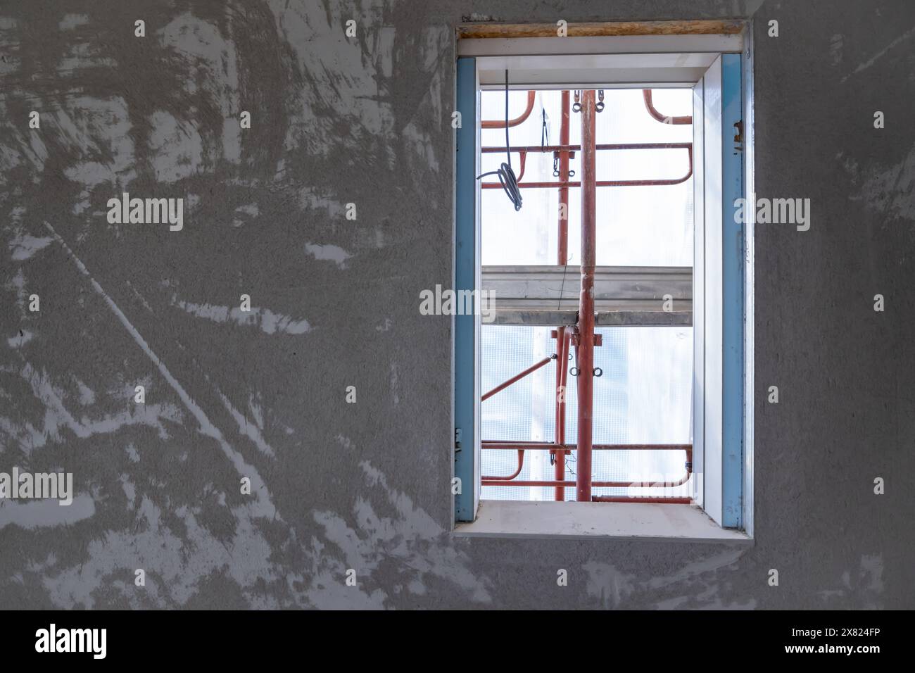 Modern Apartment Under Construction in Switzerland. Stock Photo